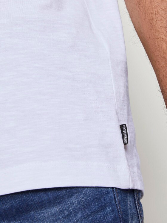 Basic T-Shirt mit Bio-Baumwolle - Männer - White Basic T-Shirt mit Bio-Baumwolle - Männer - White - 10 - TOM TAILOR Denim