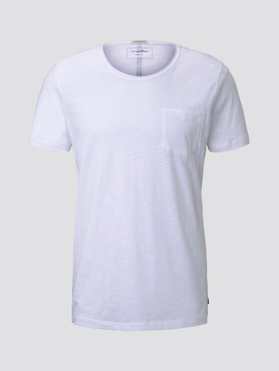 Basic T-Shirt mit Bio-Baumwolle - Männer - White Basic T-Shirt mit Bio-Baumwolle - Männer - White - 7 - TOM TAILOR Denim