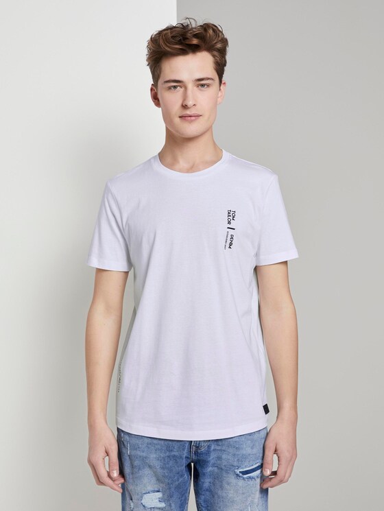 T-Shirt mit Bio-Baumwolle - Männer - White T-Shirt mit Bio-Baumwolle - Männer - White - 1 - TOM TAILOR Denim