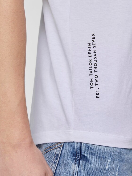 T-Shirt mit Bio-Baumwolle - Männer - White T-Shirt mit Bio-Baumwolle - Männer - White - 10 - TOM TAILOR Denim