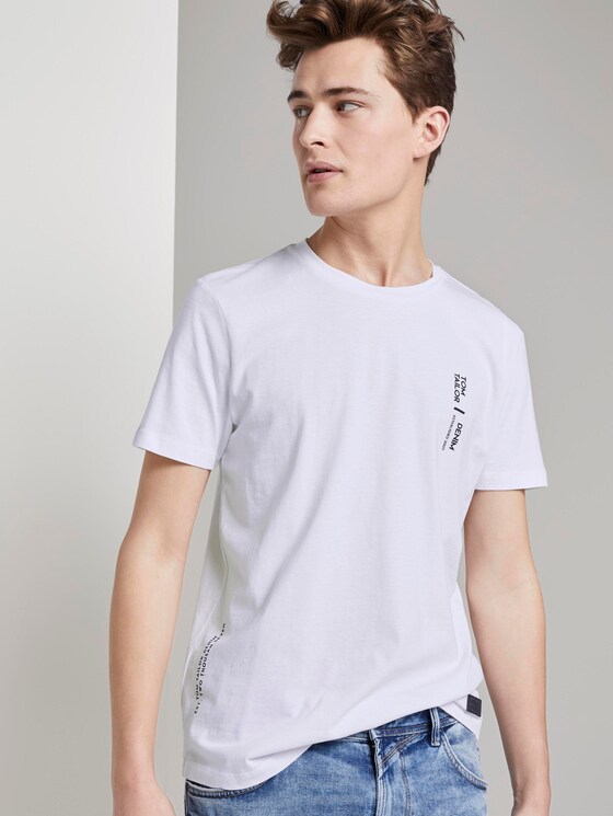 T-Shirt mit Bio-Baumwolle - Männer - White T-Shirt mit Bio-Baumwolle - Männer - White - 5 - TOM TAILOR Denim