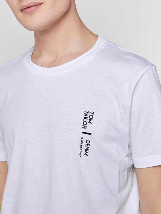T-Shirt mit Bio-Baumwolle - Männer - White T-Shirt mit Bio-Baumwolle - Männer - White - 9 - TOM TAILOR Denim