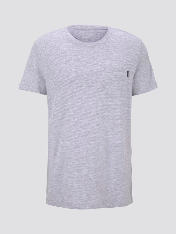 Gestreiftes T-Shirt mit Brusttasche - Männer - grey yarn dye stripe Gestreiftes T-Shirt mit Brusttasche - Männer - grey yarn dye stripe - 7 - TOM TAILOR Denim
