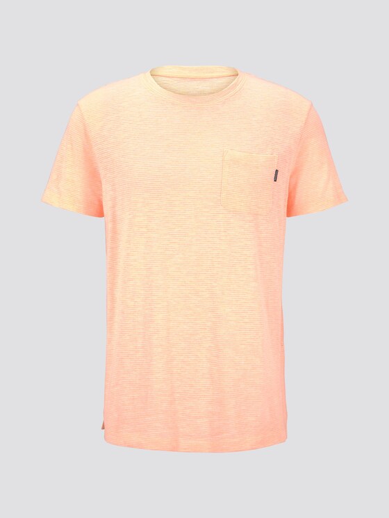 Gestreiftes T-Shirt mit Brusttasche - Männer - neon orange yarn dyed stripe Gestreiftes T-Shirt mit Brusttasche - Männer - neon orange yarn dyed stripe - 7 - TOM TAILOR Denim