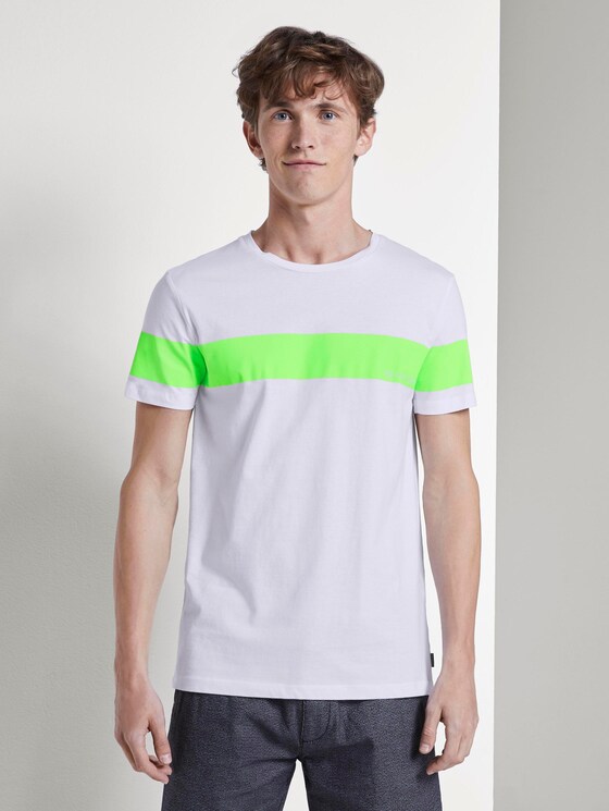 T-Shirt mit horizontalem Streifenprint - Männer - neon lime green T-Shirt mit horizontalem Streifenprint - Männer - neon lime green - 1 - TOM TAILOR Denim