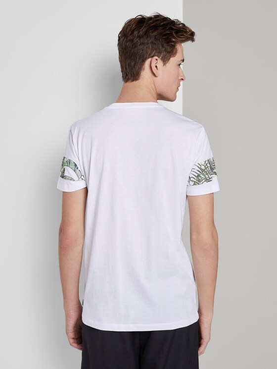 T-Shirt mit horizontalem Streifenprint - Männer - White T-Shirt mit horizontalem Streifenprint - Männer - White - 2 - TOM TAILOR Denim