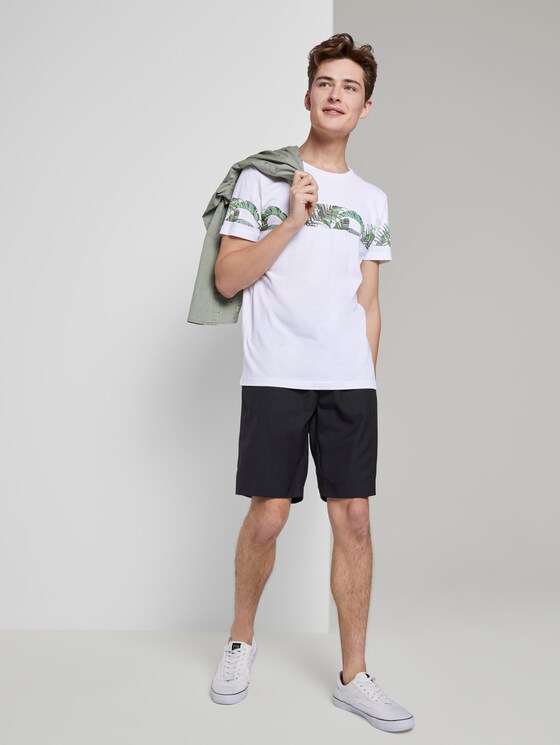 T-Shirt mit horizontalem Streifenprint - Männer - White T-Shirt mit horizontalem Streifenprint - Männer - White - 3 - TOM TAILOR Denim