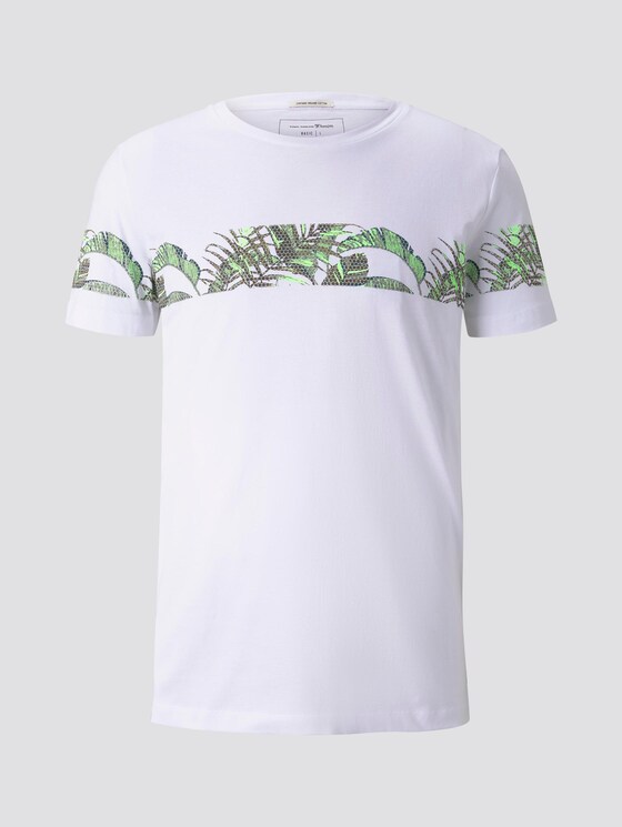 T-Shirt mit horizontalem Streifenprint - Männer - White T-Shirt mit horizontalem Streifenprint - Männer - White - 7 - TOM TAILOR Denim