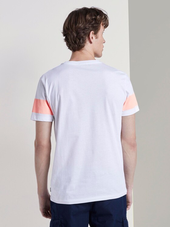 T-Shirt mit horizontalem Streifenprint - Männer - papaya neon orange T-Shirt mit horizontalem Streifenprint - Männer - papaya neon orange - 2 - TOM TAILOR Denim