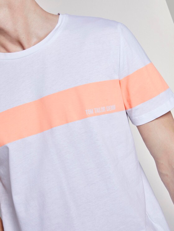 T-Shirt mit horizontalem Streifenprint - Männer - papaya neon orange T-Shirt mit horizontalem Streifenprint - Männer - papaya neon orange - 9 - TOM TAILOR Denim