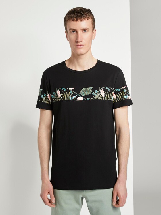 T-Shirt mit horizontalem Streifenprint - Männer - Black T-Shirt mit horizontalem Streifenprint - Männer - Black - 1 - TOM TAILOR Denim