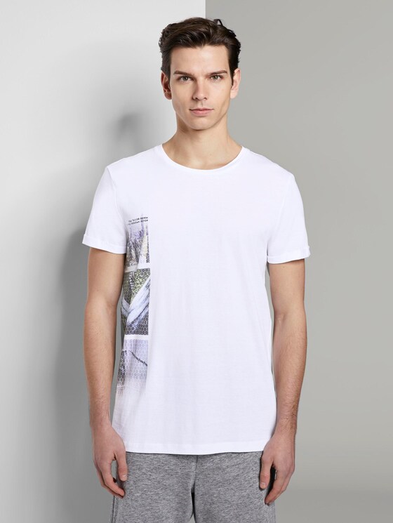 T-Shirt mit seitlichem Fotoprint - Männer - White T-Shirt mit seitlichem Fotoprint - Männer - White - 1 - TOM TAILOR Denim