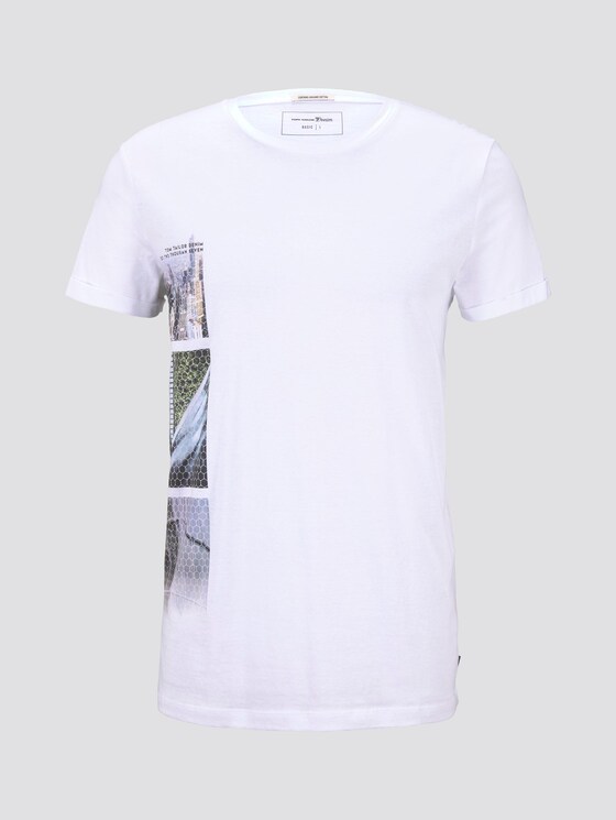 T-Shirt mit seitlichem Fotoprint - Männer - White T-Shirt mit seitlichem Fotoprint - Männer - White - 7 - TOM TAILOR Denim