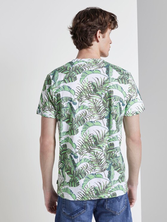 T-Shirt mit Allover-Print - Männer - white botanical grid print T-Shirt mit Allover-Print - Männer - white botanical grid print - 2 - TOM TAILOR Denim