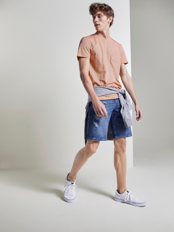 T-Shirt mit Allover-Print - Männer - orange hexagonal grid print T-Shirt mit Allover-Print - Männer - orange hexagonal grid print - 3 - TOM TAILOR Denim