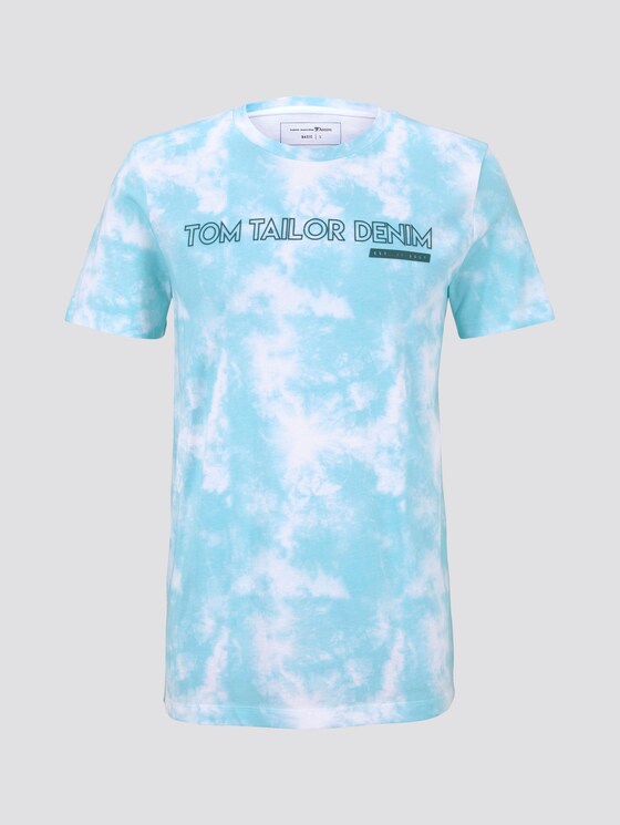 Batik T-Shirt mit Print - Männer - blue two colored batik print Batik T-Shirt mit Print - Männer - blue two colored batik print - 7 - TOM TAILOR Denim