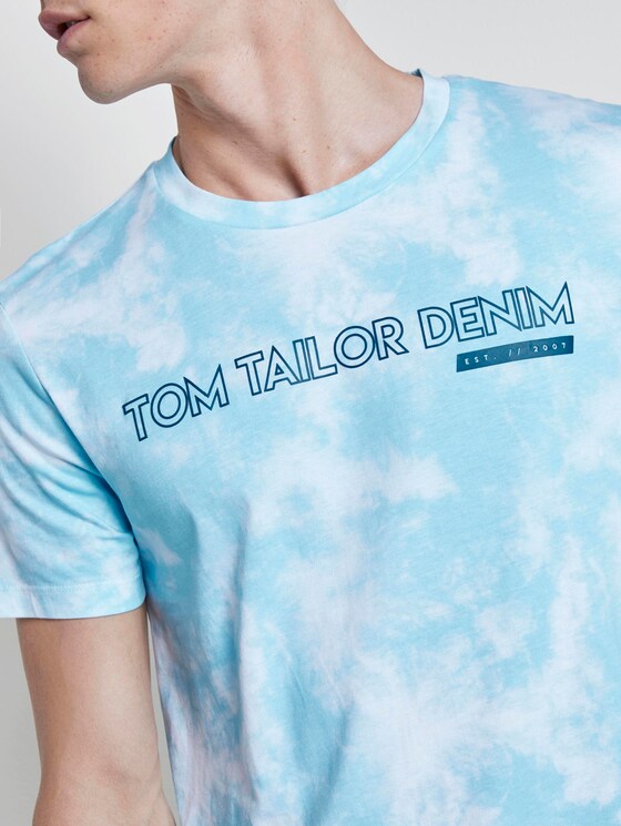Batik T-Shirt mit Print - Männer - blue two colored batik print Batik T-Shirt mit Print - Männer - blue two colored batik print - 9 - TOM TAILOR Denim