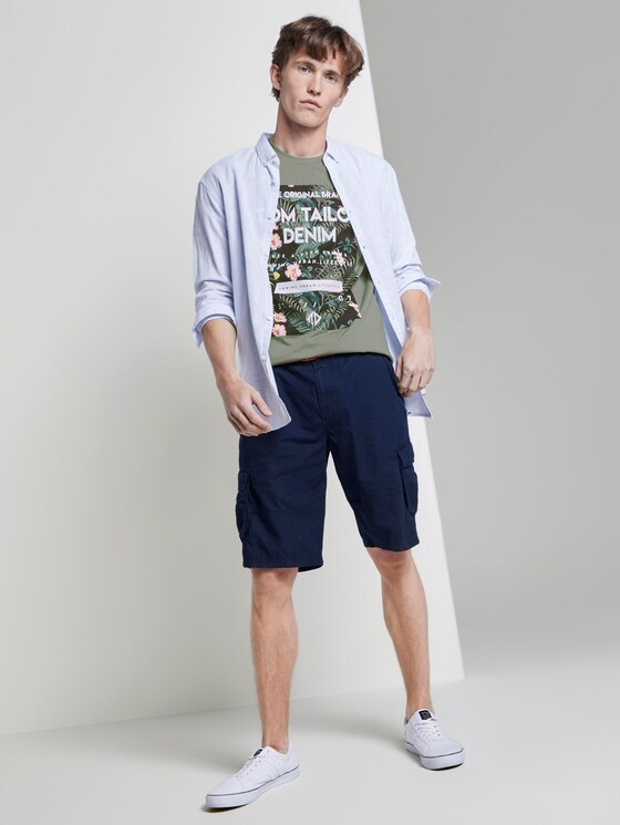 T-Shirt mit tropischem Brustprint - Männer - Dusty Leave Green T-Shirt mit tropischem Brustprint - Männer - Dusty Leave Green - 3 - TOM TAILOR Denim