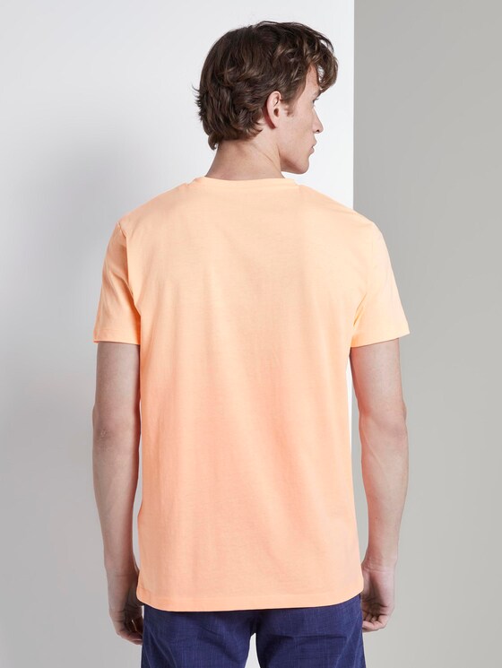 T-Shirt mit tropischem Brustprint - Männer - papaya neon orange T-Shirt mit tropischem Brustprint - Männer - papaya neon orange - 2 - TOM TAILOR Denim