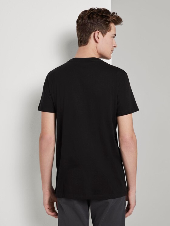 T-Shirt mit tropischem Brustprint - Männer - Black T-Shirt mit tropischem Brustprint - Männer - Black - 2 - TOM TAILOR Denim