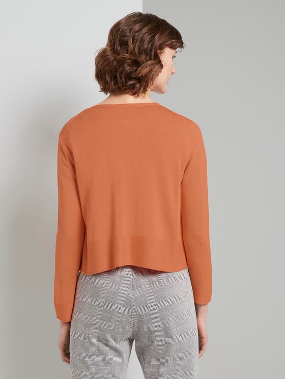 Kurzer Cardigan mit 3/4-Arm - Frauen - fruity melon orange Kurzer Cardigan mit 3/4-Arm - Frauen - fruity melon orange - 2 - TOM TAILOR