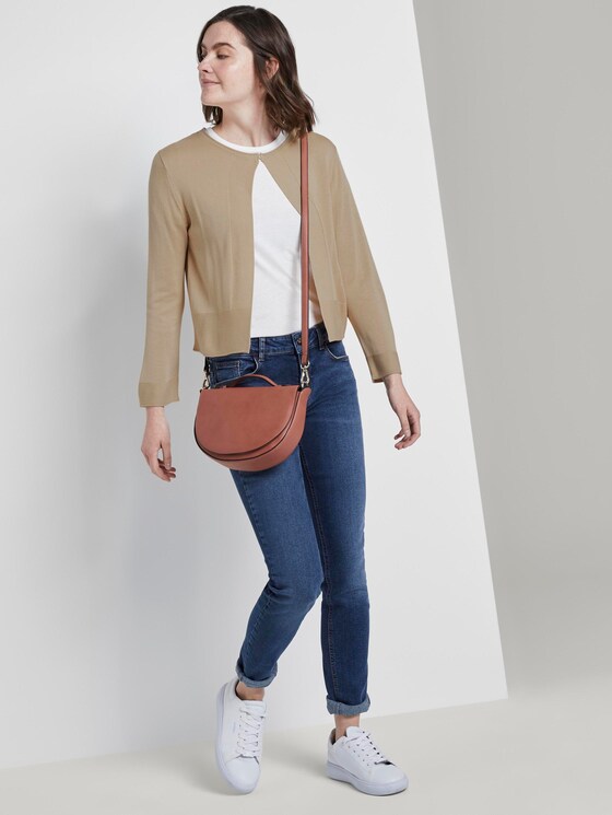 Short cardigan with 3/4 sleeves - Women - cream toffee Short cardigan with 3/4 sleeves - Women - cream toffee - 3 - TOM TAILOR