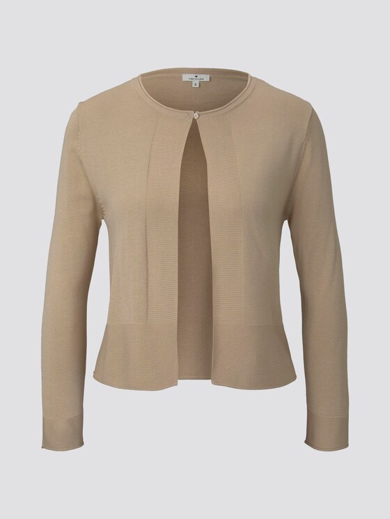 Short cardigan with 3/4 sleeves - Women - cream toffee Short cardigan with 3/4 sleeves - Women - cream toffee - 7 - TOM TAILOR