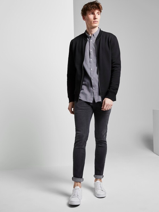 Textured short-sleeved shirt with a chest pocket - Men - Black Textured short-sleeved shirt with a chest pocket - Men - Black - 3 - TOM TAILOR Denim