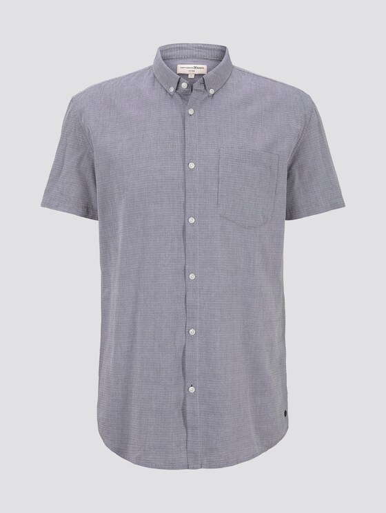 Textured short-sleeved shirt with a chest pocket - Men - Black Textured short-sleeved shirt with a chest pocket - Men - Black - 7 - TOM TAILOR Denim