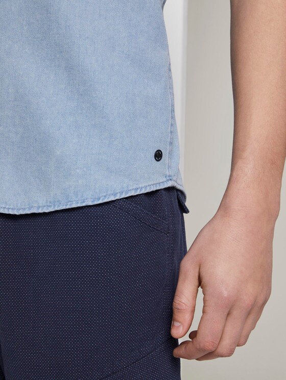 Short-sleeved denim shirt - Men - Bleached Blue Denim Short-sleeved denim shirt - Men - Bleached Blue Denim - 10 - TOM TAILOR Denim