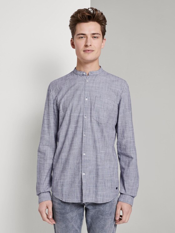 Strukturiertes Hemd mit Turn-Ups - Männer - Sky Captain Blue Strukturiertes Hemd mit Turn-Ups - Männer - Sky Captain Blue - 1 - TOM TAILOR Denim
