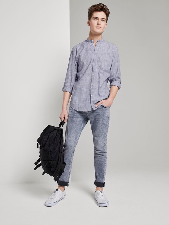 Strukturiertes Hemd mit Turn-Ups - Männer - Sky Captain Blue Strukturiertes Hemd mit Turn-Ups - Männer - Sky Captain Blue - 3 - TOM TAILOR Denim