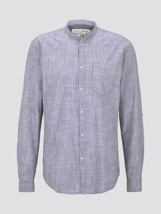 Strukturiertes Hemd mit Turn-Ups - Männer - Sky Captain Blue Strukturiertes Hemd mit Turn-Ups - Männer - Sky Captain Blue - 7 - TOM TAILOR Denim