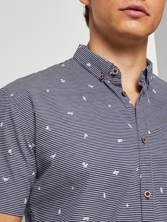 Gepunktetes Hemd - Männer - navy yd stripe mini print Gepunktetes Hemd - Männer - navy yd stripe mini print - 9 - TOM TAILOR Denim