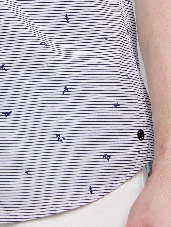 Gepunktetes Hemd - Männer - white blue stripe mini print Gepunktetes Hemd - Männer - white blue stripe mini print - 10 - TOM TAILOR Denim