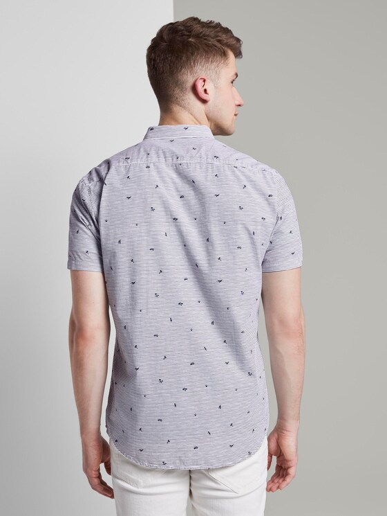 Gepunktetes Hemd - Männer - white blue stripe mini print Gepunktetes Hemd - Männer - white blue stripe mini print - 2 - TOM TAILOR Denim