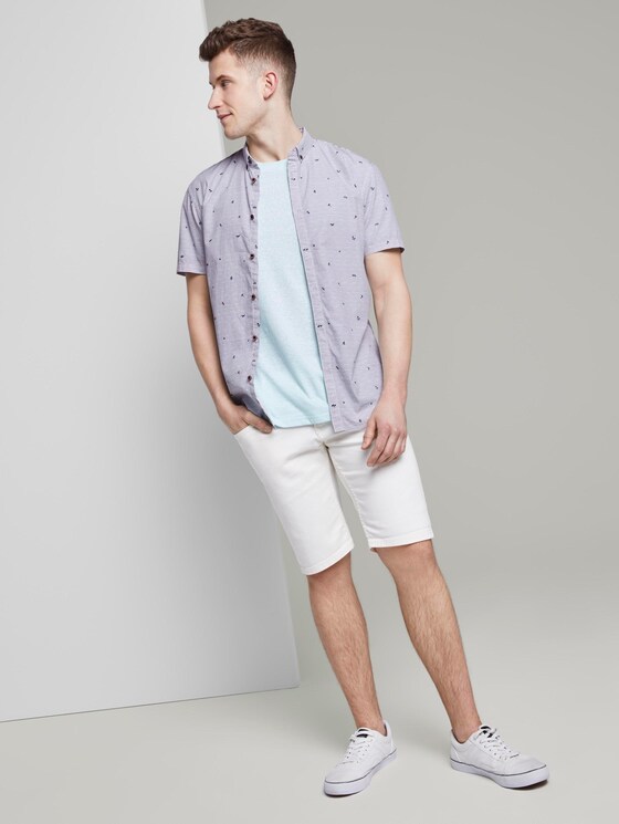 Gepunktetes Hemd - Männer - white blue stripe mini print Gepunktetes Hemd - Männer - white blue stripe mini print - 3 - TOM TAILOR Denim