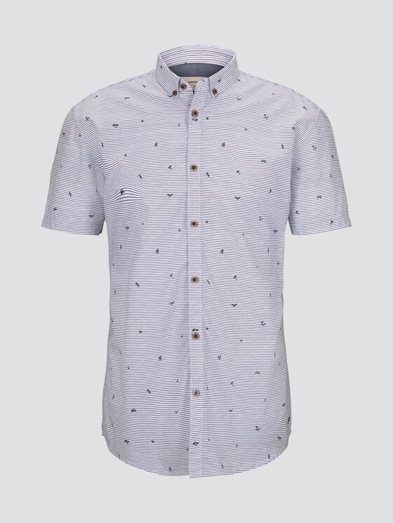 Gepunktetes Hemd - Männer - white blue stripe mini print Gepunktetes Hemd - Männer - white blue stripe mini print - 7 - TOM TAILOR Denim