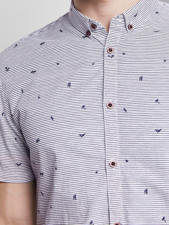 Gepunktetes Hemd - Männer - white blue stripe mini print Gepunktetes Hemd - Männer - white blue stripe mini print - 9 - TOM TAILOR Denim