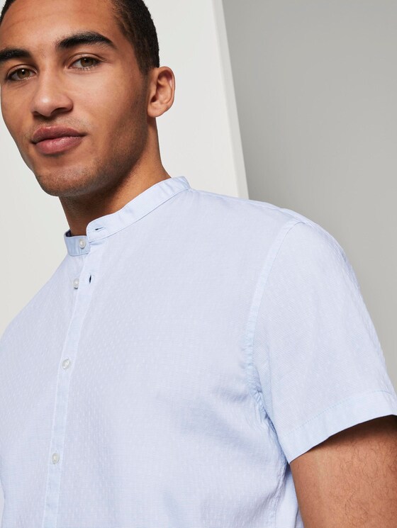 Hemd mit Stehkragen - Männer - light blue dobby dot structure Hemd mit Stehkragen - Männer - light blue dobby dot structure - 9 - TOM TAILOR Denim