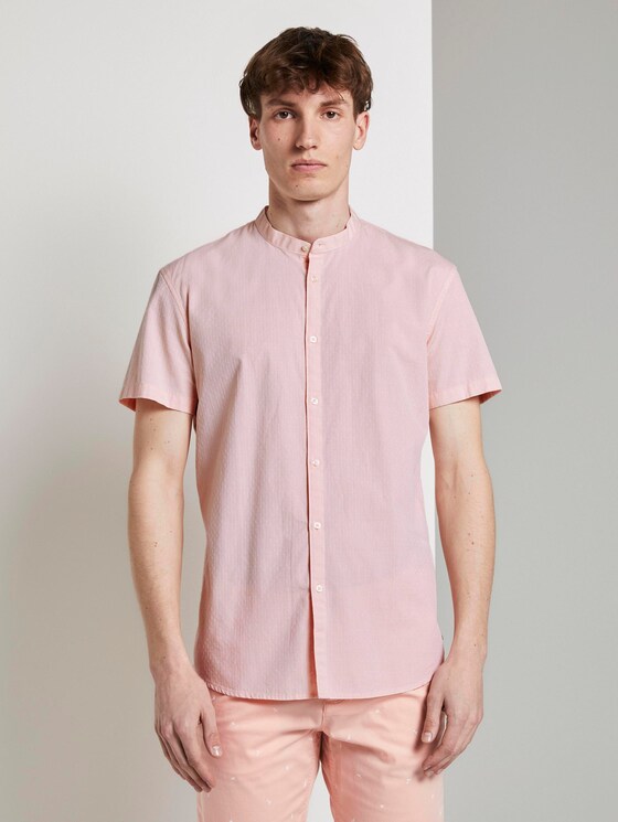 Hemd mit Stehkragen - Männer - orange dobby dot structure Hemd mit Stehkragen - Männer - orange dobby dot structure - 1 - TOM TAILOR Denim