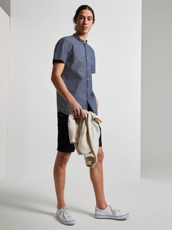 Hemd mit Stehkragen - Männer - navy dobby dot structure Hemd mit Stehkragen - Männer - navy dobby dot structure - 3 - TOM TAILOR Denim