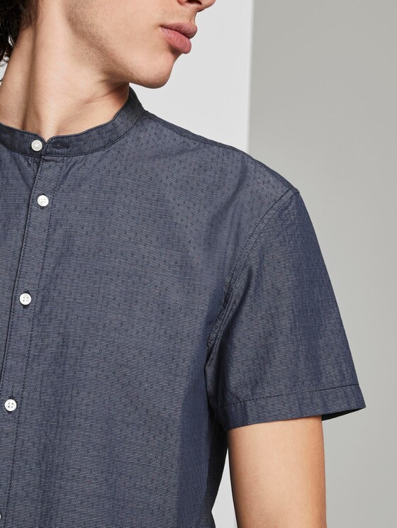 Hemd mit Stehkragen - Männer - navy dobby dot structure Hemd mit Stehkragen - Männer - navy dobby dot structure - 9 - TOM TAILOR Denim