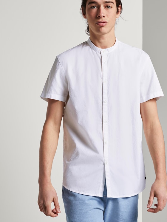 Hemd mit Stehkragen - Männer - white dobby dot structure Hemd mit Stehkragen - Männer - white dobby dot structure - 5 - TOM TAILOR Denim
