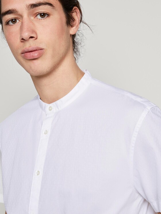 Hemd mit Stehkragen - Männer - white dobby dot structure Hemd mit Stehkragen - Männer - white dobby dot structure - 9 - TOM TAILOR Denim