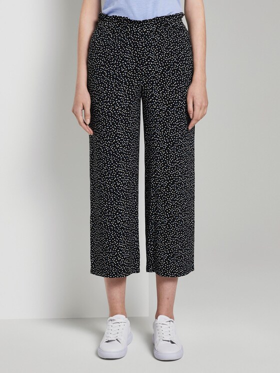 Culotte Hose mit elastischem Bund - Frauen - black offwhite dot print Culotte Hose mit elastischem Bund - Frauen - black offwhite dot print - 1 - TOM TAILOR