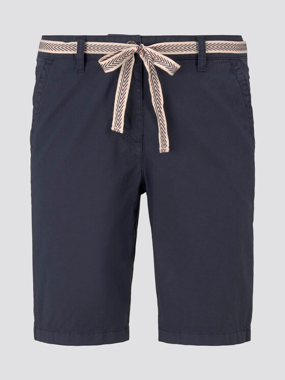Relaxed Chino Bermuda Shorts mit Stoffgürtel - Frauen - Sky Captain Blue Relaxed Chino Bermuda Shorts mit Stoffgürtel - Frauen - Sky Captain Blue - 7 - TOM TAILOR