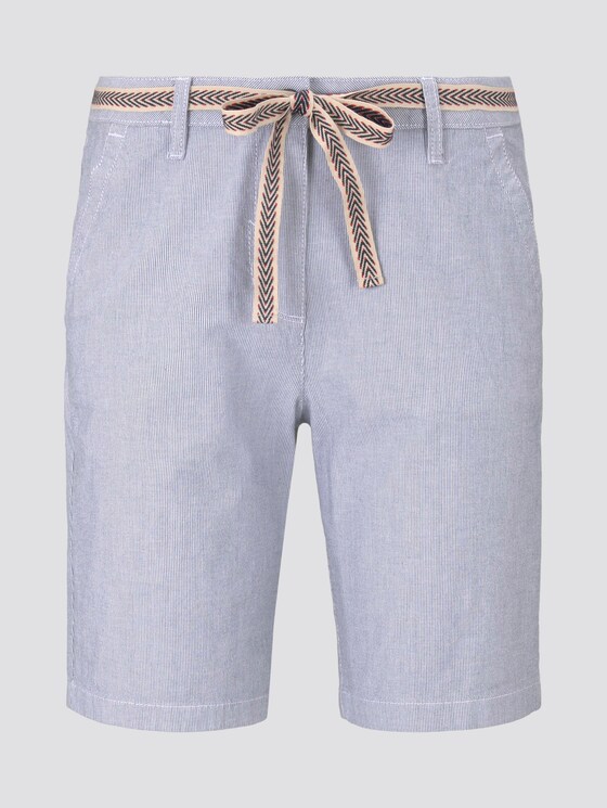 Relaxed Chino Bermuda Shorts mit Stoffgürtel - Frauen - Thin Stripe Pants Relaxed Chino Bermuda Shorts mit Stoffgürtel - Frauen - Thin Stripe Pants - 7 - TOM TAILOR