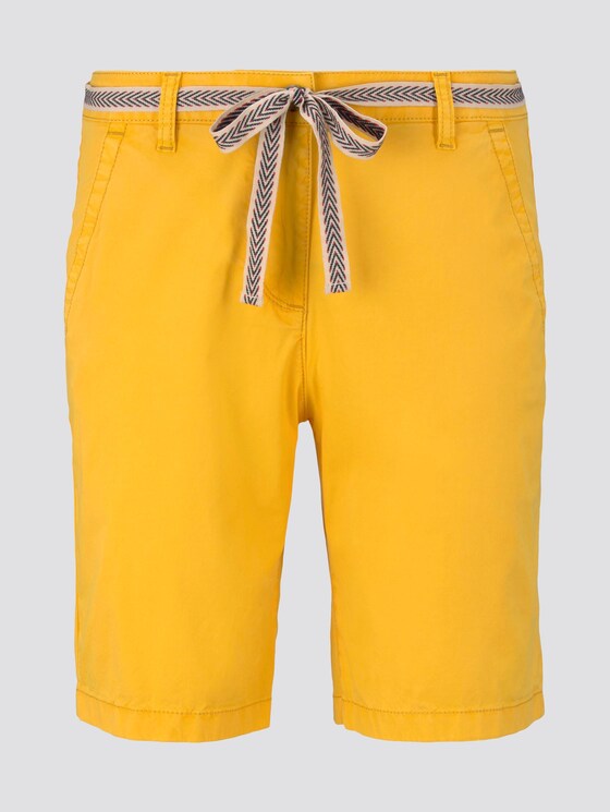 Relaxed Chino Bermuda Shorts mit Stoffgürtel - Frauen - deep golden yellow Relaxed Chino Bermuda Shorts mit Stoffgürtel - Frauen - deep golden yellow - 7 - TOM TAILOR