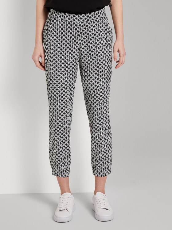 Loose Fit Hose mit elastischem Bund - Frauen - black circle design Loose Fit Hose mit elastischem Bund - Frauen - black circle design - 1 - TOM TAILOR